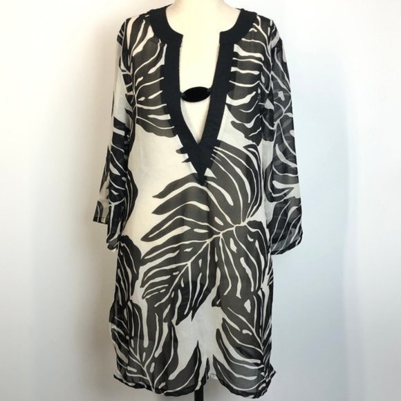 enjoyingthehunt Other - Club Z Collection Sheer Leaf Print Resort Cover Up